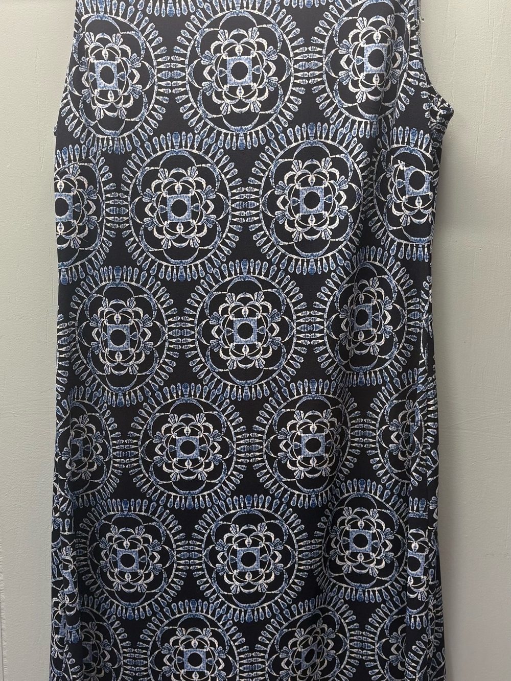 Tommy Hilfiger Black Dress with Blue & White Medallion Print